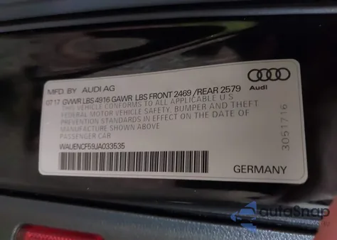 2018 Audi A5 2.0T Premium из США, поврежденный, VIN WAUENCF59JA033535